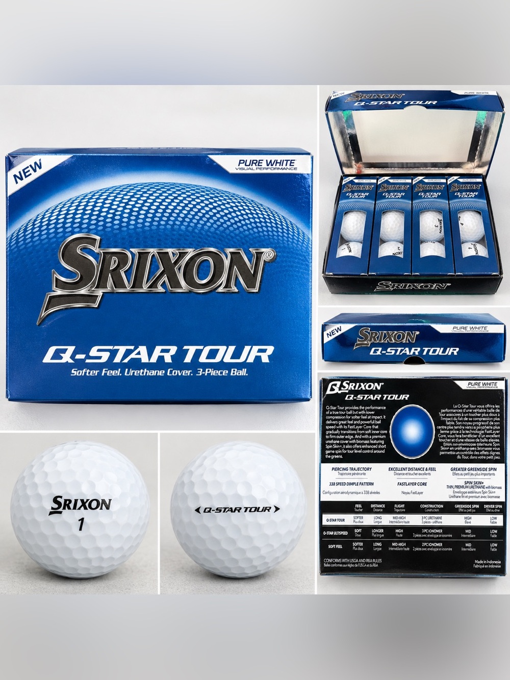Srixon Q-Star Tour Golf Balls Pure White 12 Pack NEW